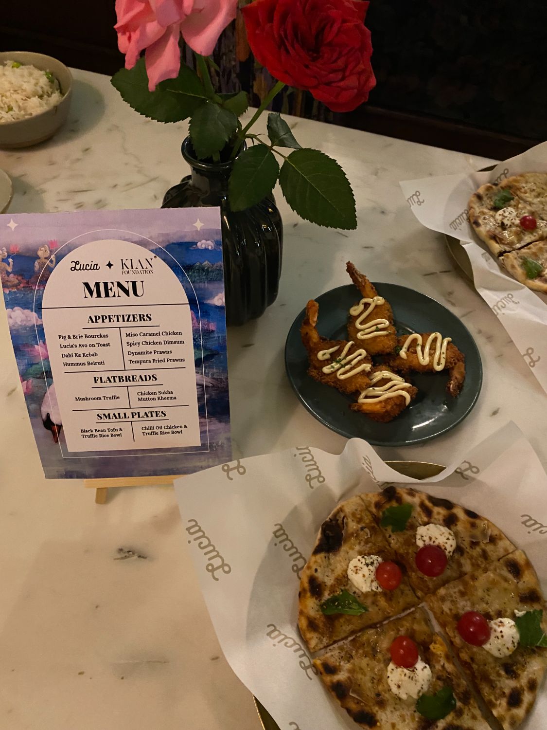 Food menu card on the table