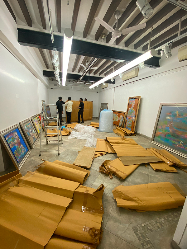 Unpacking artworks for Bhūmi
