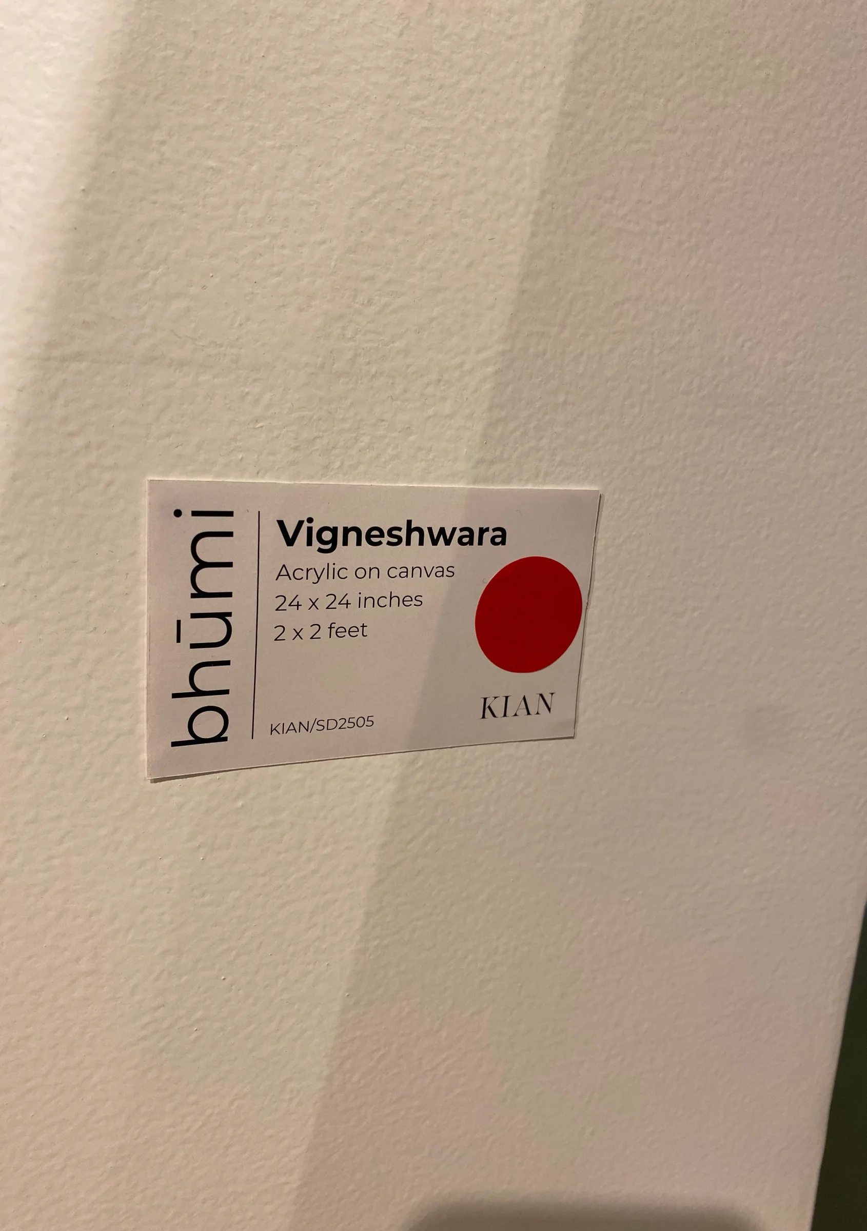 Bhūmi artwork wall label