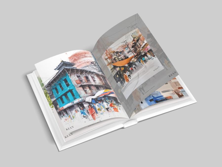 Pratibimb catalogue mockup, spreads and cover